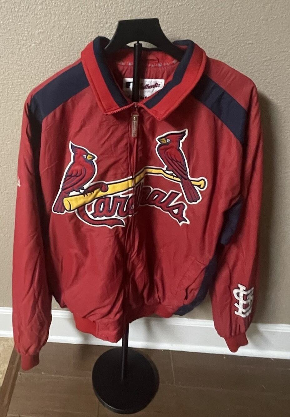 Vtg St Louis Cardinals Majestic Authentic Collection Dugout Jacket Large Y2K